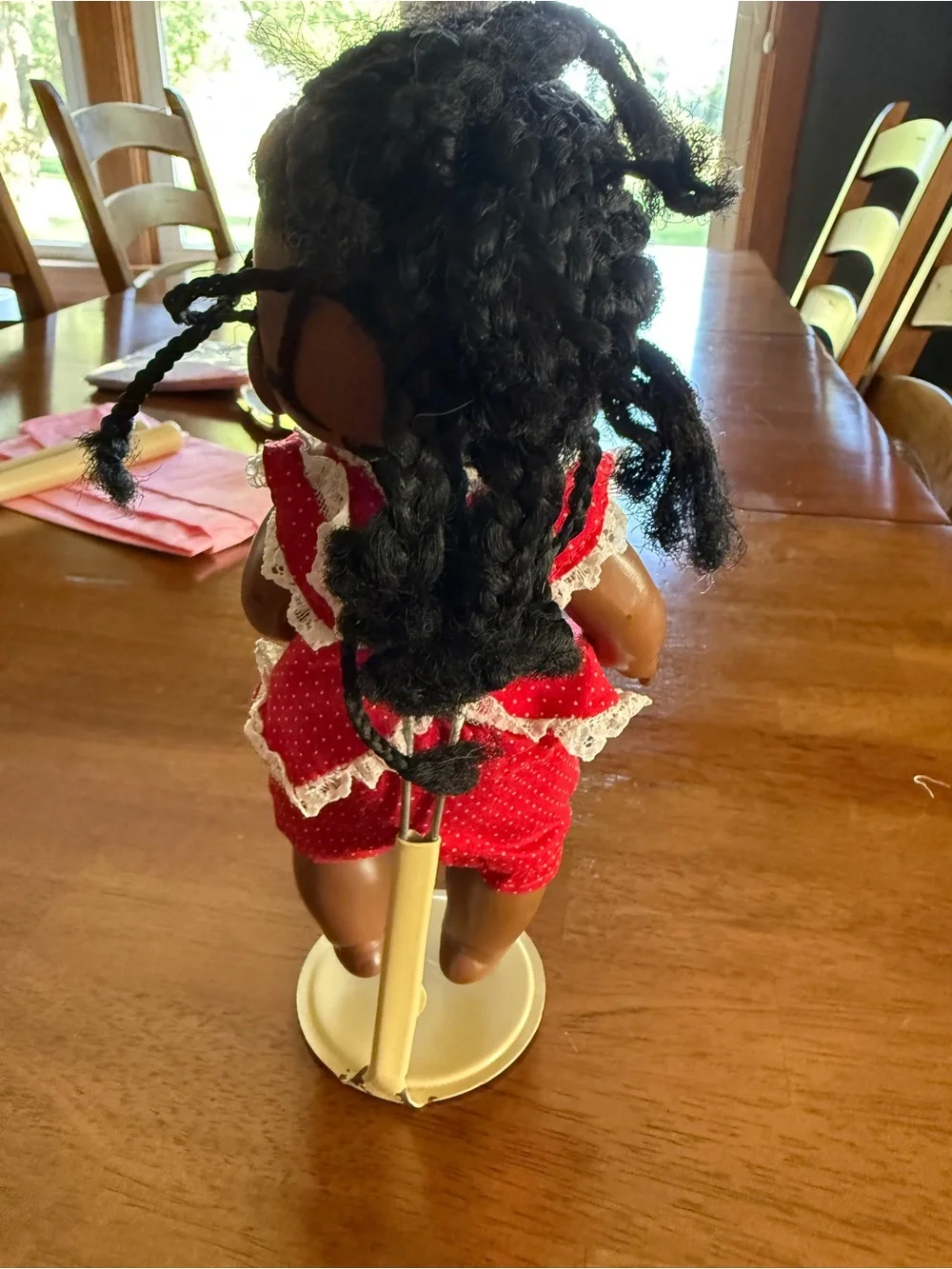 Black baby 1975 SHINDANA AFRICAN AMERICAN DOLL braids red outfit as is